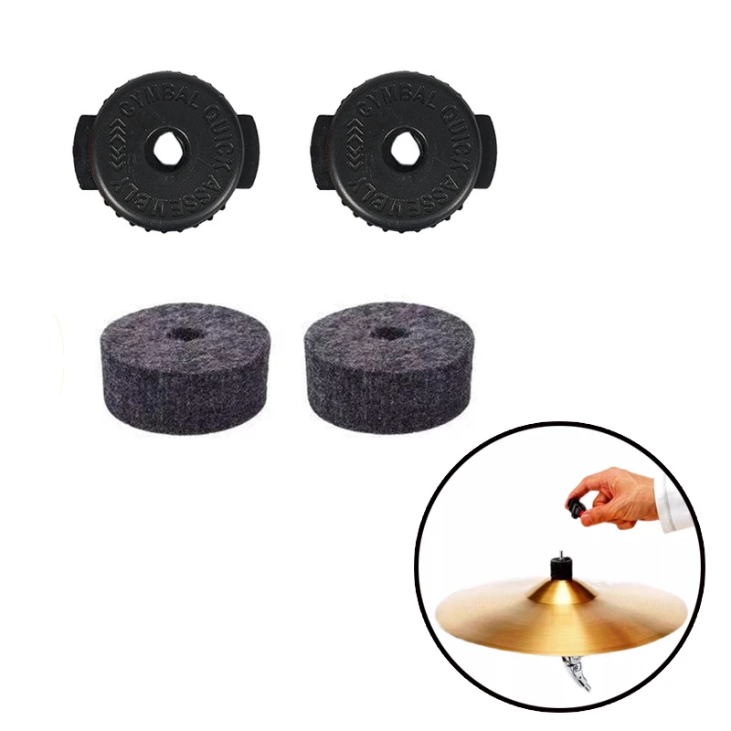 Drum set, cymbal quick-release cap, felt pad, quick installer, suitable for both electronic drums and acoustic drums accessories
