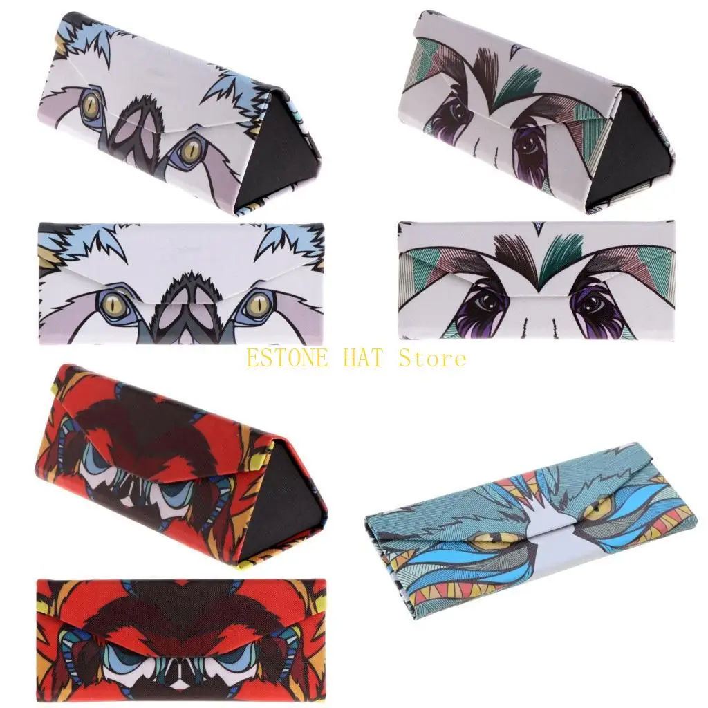 49MF Triangular Foldable Glasses for Case Cartoon Animal Eyeglasses Sunglasses Stor