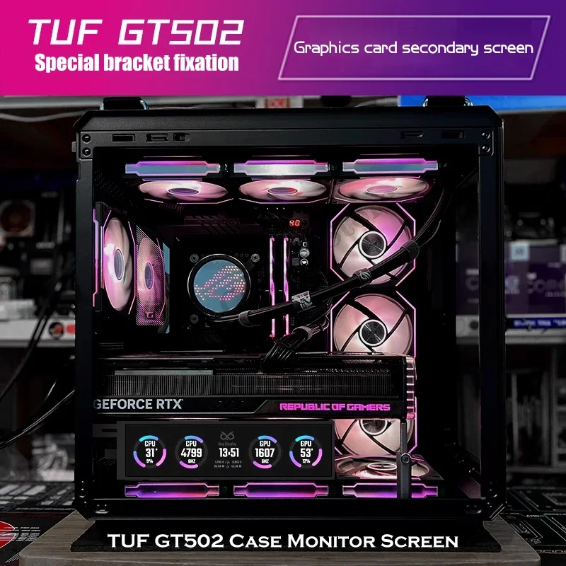 Imagem -03 - Tuf Gaming Gt502 Monitor Painel de Tela Tamanho da Solução Tempos Personalizado Aida64 Gamer Secundário Ips Expansão Completa Dsiplay