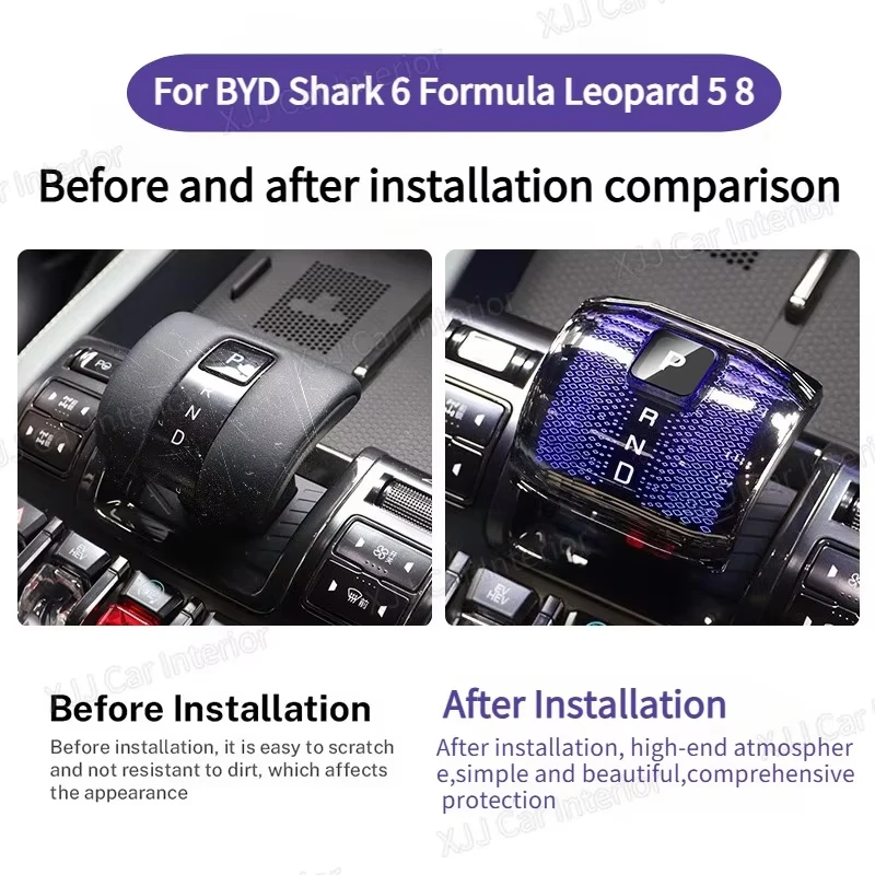 For BYD Leopard 8 Leopard 5 BYD Shark 2024 2025 Crystal Gear Shift Knob Led Luminous Handle Lever Head Car Interior Accessories