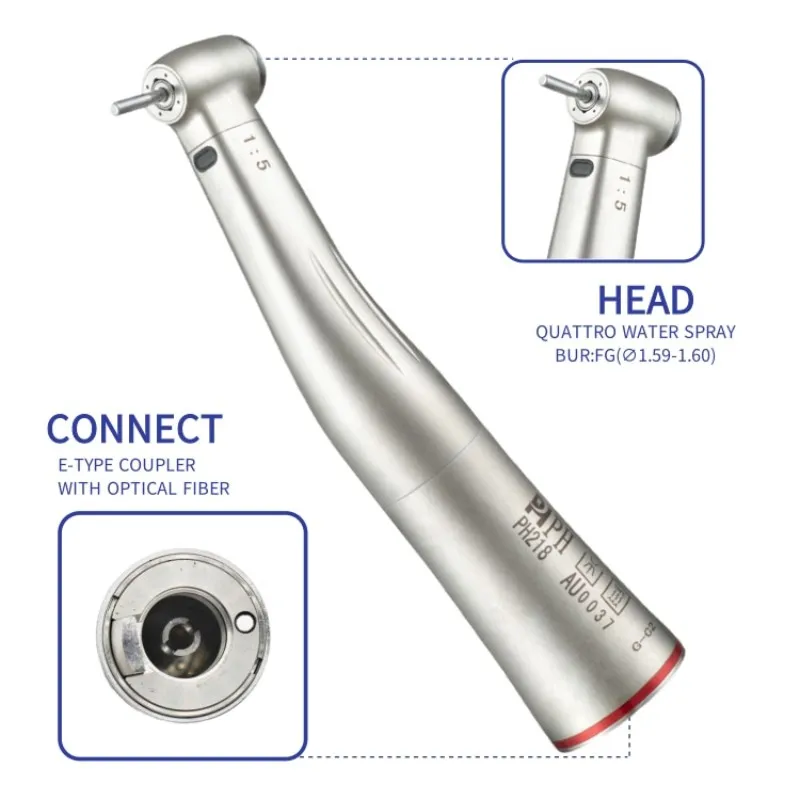 Stainless Steel 1:5 Low Speed Contra Angle Handpiece Dental Instruments Dental Equipo Piece A Main Dentale