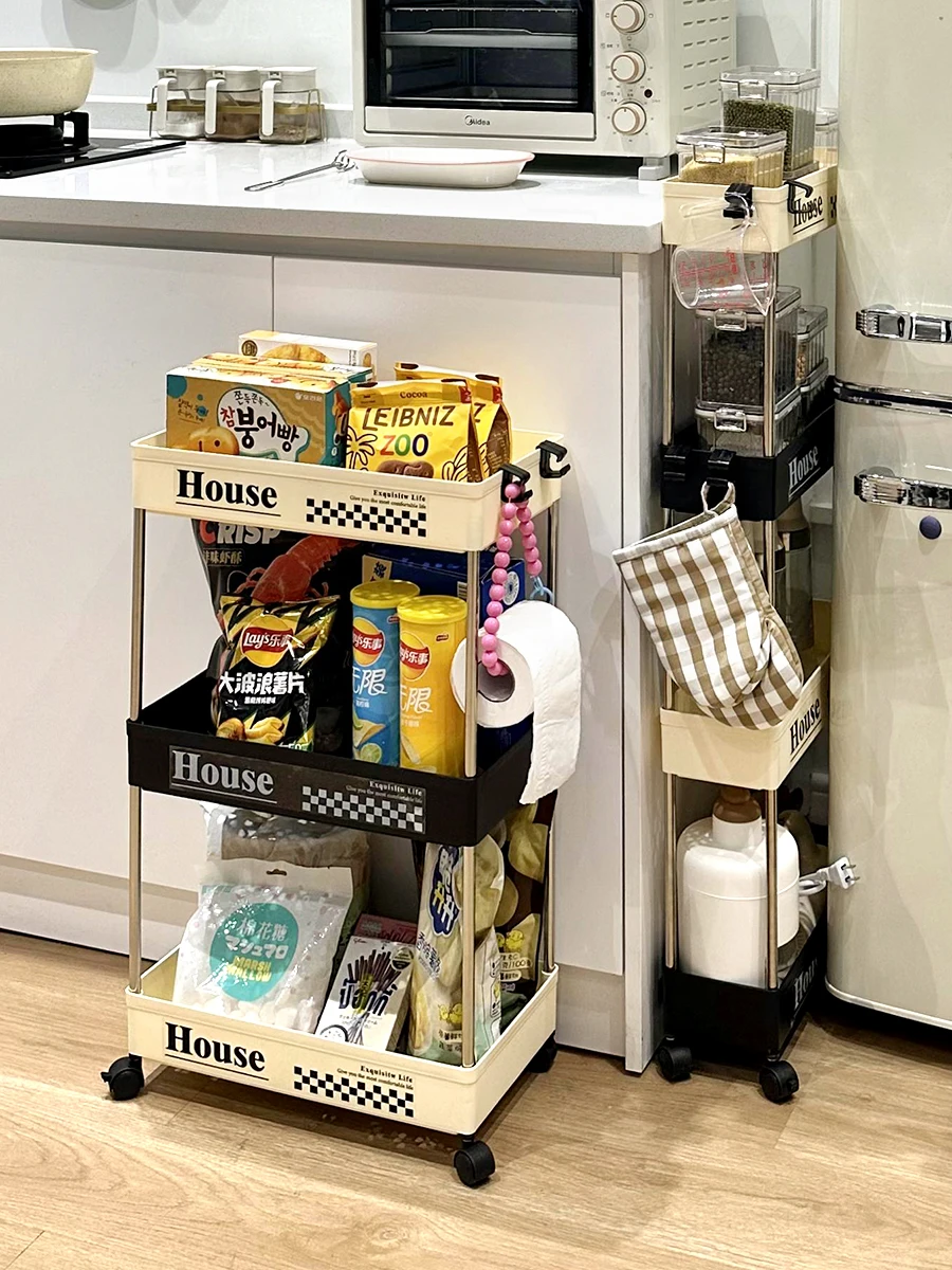 

Выдвижная тележка-органайзер для кухни и ванной комнаты, тонкая, узкая, мобильная, для хранения белья и мелочей