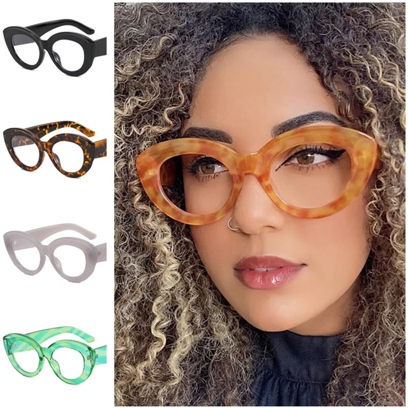 

NEW Anti-Blue Light Glasses Unisex Personality Cat Eye Sunglasses Oversize Frame Spectacles Retro Eyeglasses Ornamental