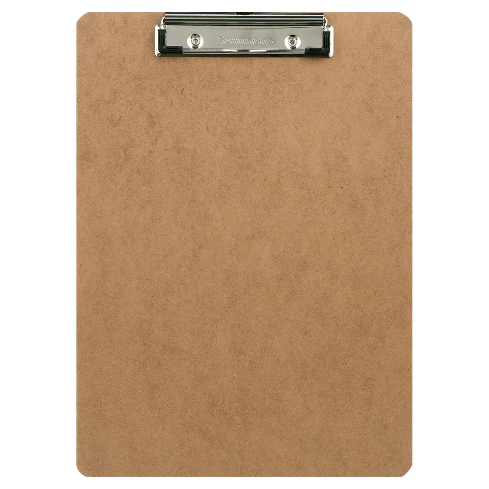 내구성 있는 하드보드 클립보드 레터 사이즈, 낮은 프로파일 클립 내장형 걸이 구멍 2개 팩 사무실 학교용