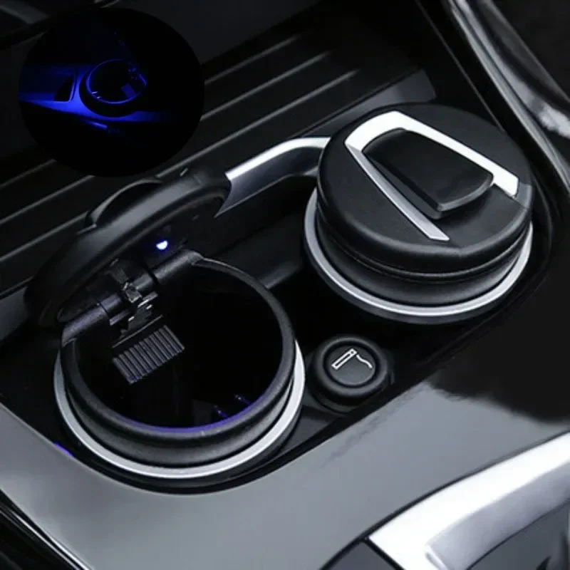 Portable Car Cigarette Ashtray Cup Light Detachable One Touch Open Vehicle Ashtray Holder Ashtray Auto For BMW