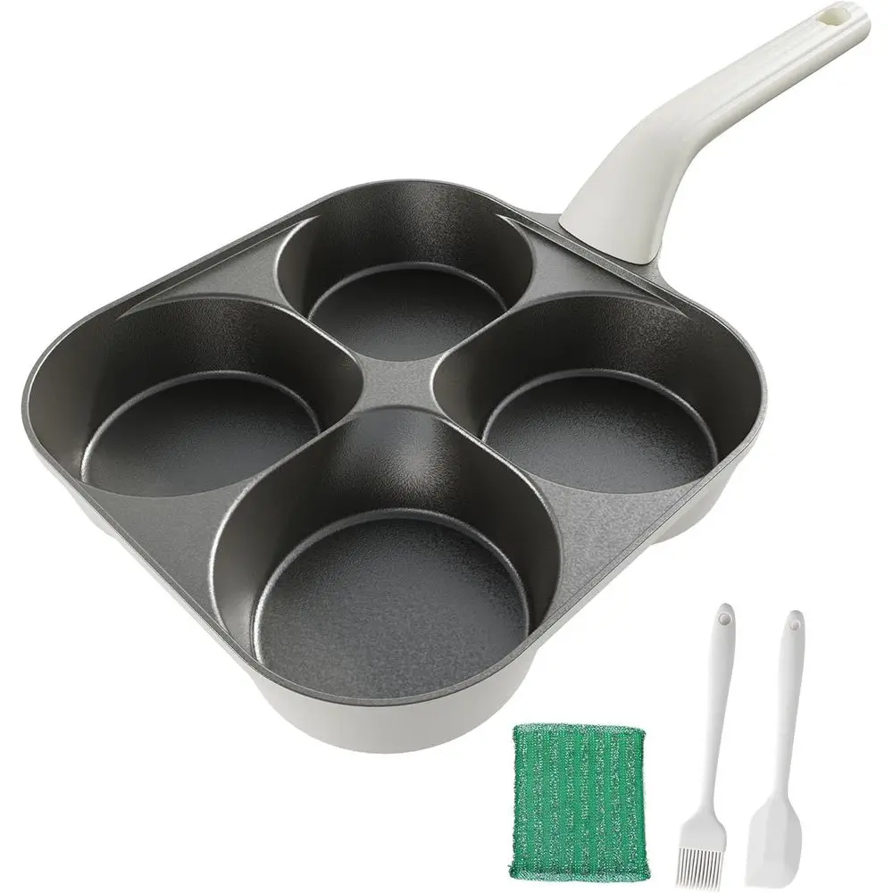 

Титановая сковорода для жарки яиц и омлетов на 4 порции с антипригарным покрытием и эргономичной ручкой, для завтраков, блинов, совместима с газовыми и индукционными плитами