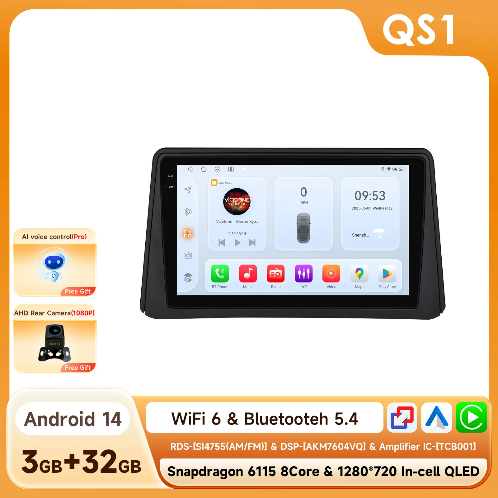 8G 128G 2Din Android 14 Autoradio Multimedia Speler voor Opel Mokka 2012 2013 2014 2015 2016 Autoradio GPS Navi Wifi Audio Stereo