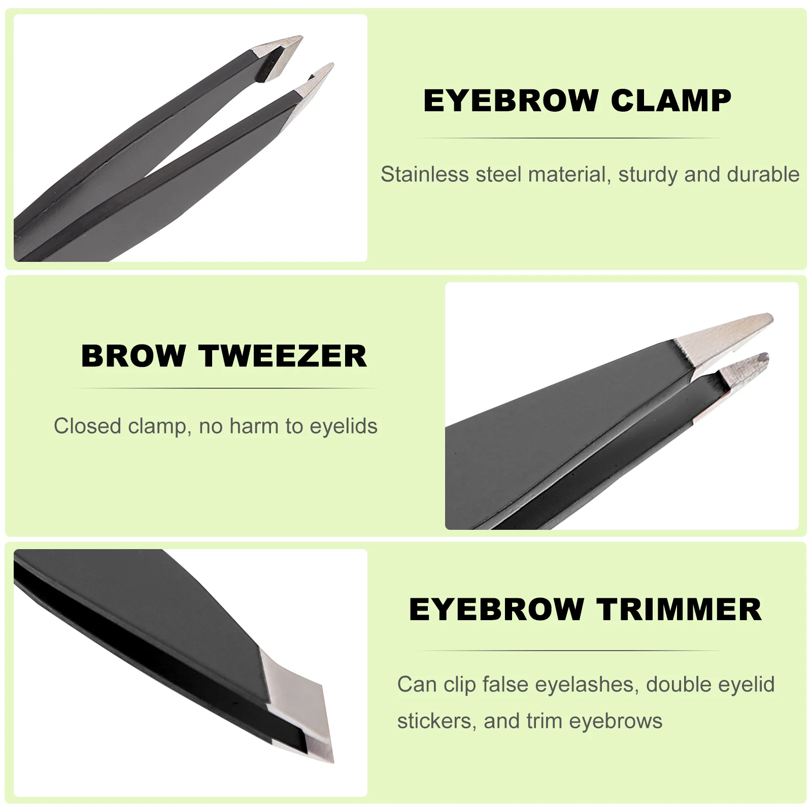 

4Pcs Eyebrow Clip Mini Stainless Steel PU Trimmer Grooming Kit Hair Suit Beauty Tweezer Tool Women Men Eyelash False Lashes