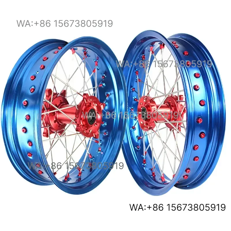 For  Wmwmnu Custom Color Gold Rim Hub Alloy Super Motard Wheel  CR CRF 125 250 Supermoto Wheel