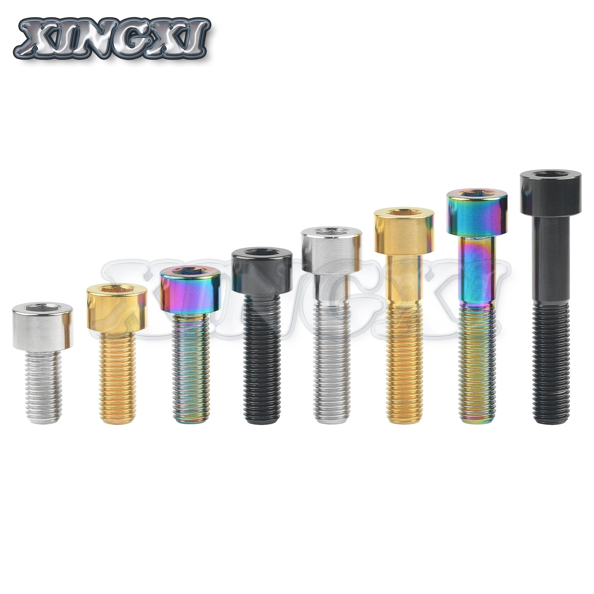 XingXi Titanium Bolt M10 X 20 25 30 35 40 45 50 55 60mm Allen Key Screw for Bicycle Motorcycle Modification