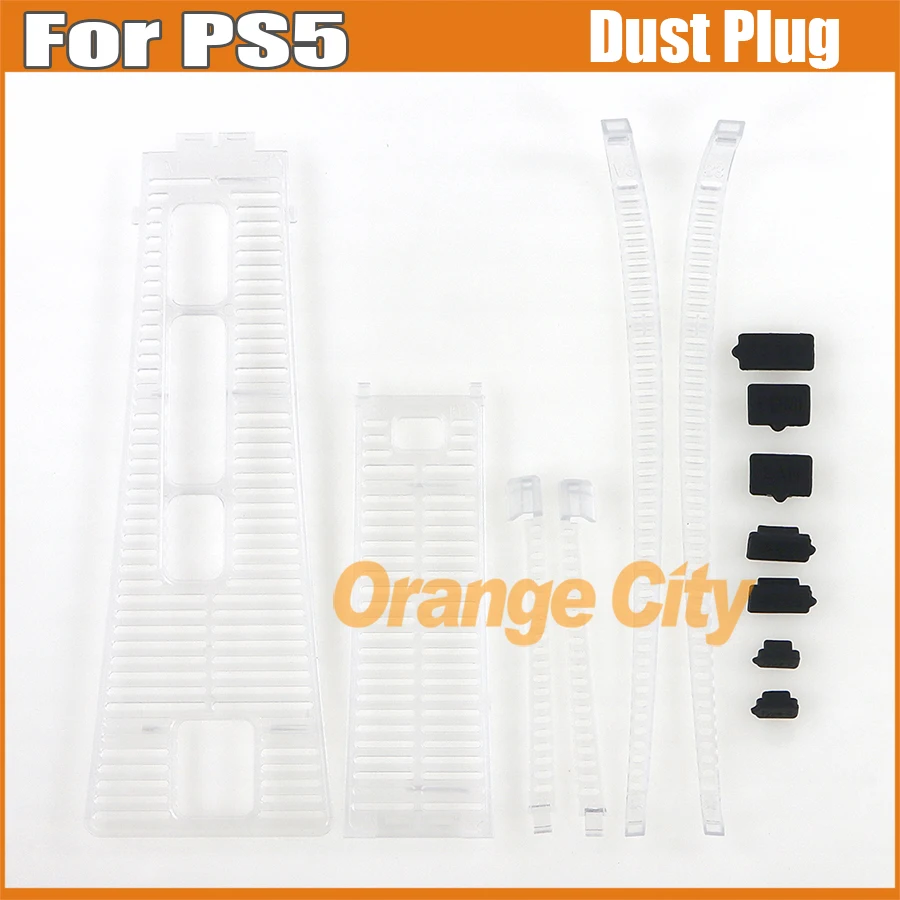 1Set For PS5 Slim Host Clear Dust Cover Anti-dust Dust Plug Replacement Game Console Playstation 5 Slim