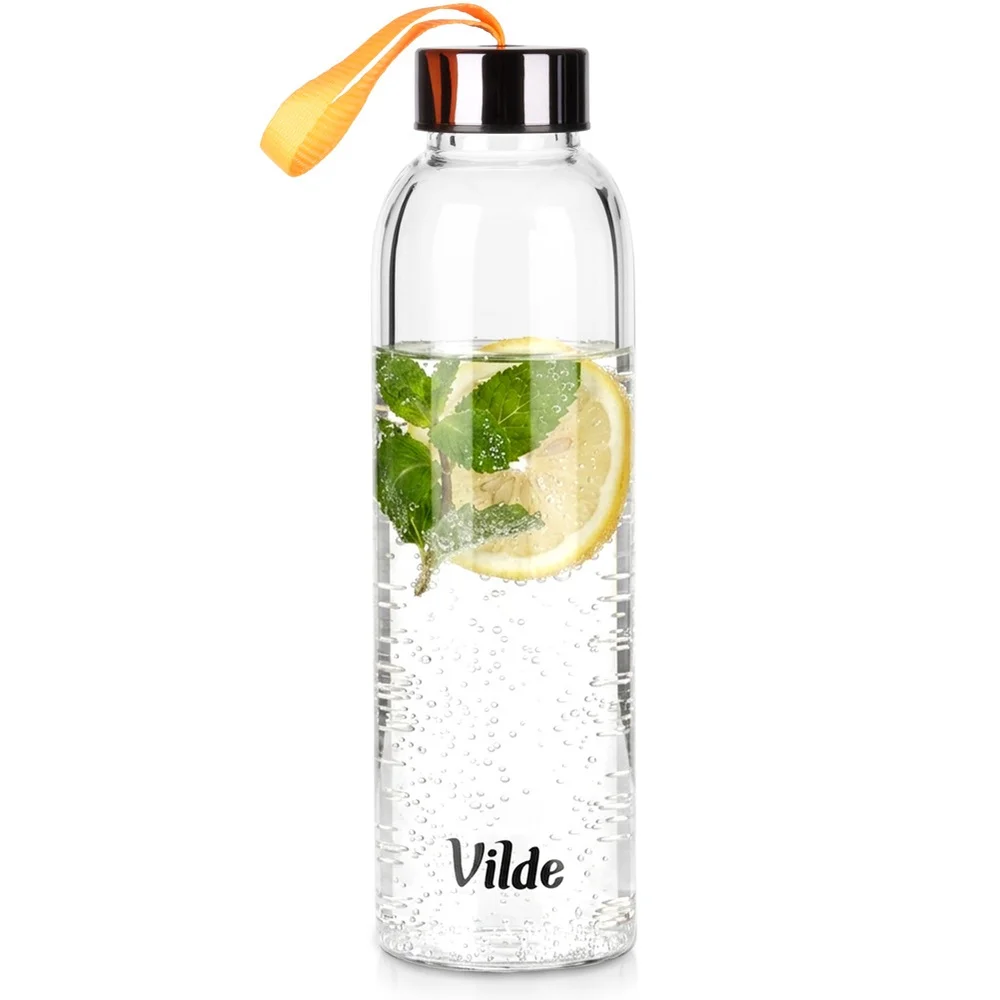 Glazen waterfles, 500 ml.