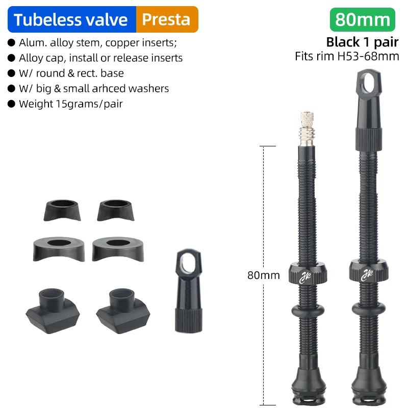 Fahrrad Tubeless Reifen Ventil Carbon Felge Presta Ventile 40 50 65 80mm F/V Abnehmbare Messing Kern W/kappe Für MTB Fahrrad Luft Ventil