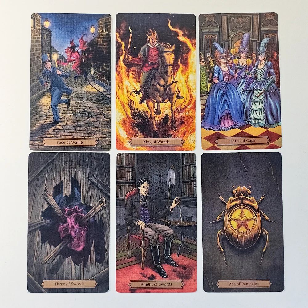 Edgar Allan Poe Tarot Deck 12*7cm 78 Stunning Illustrations Based on Poe's Tales Printed on 350GSM Double-embossed Cardstock