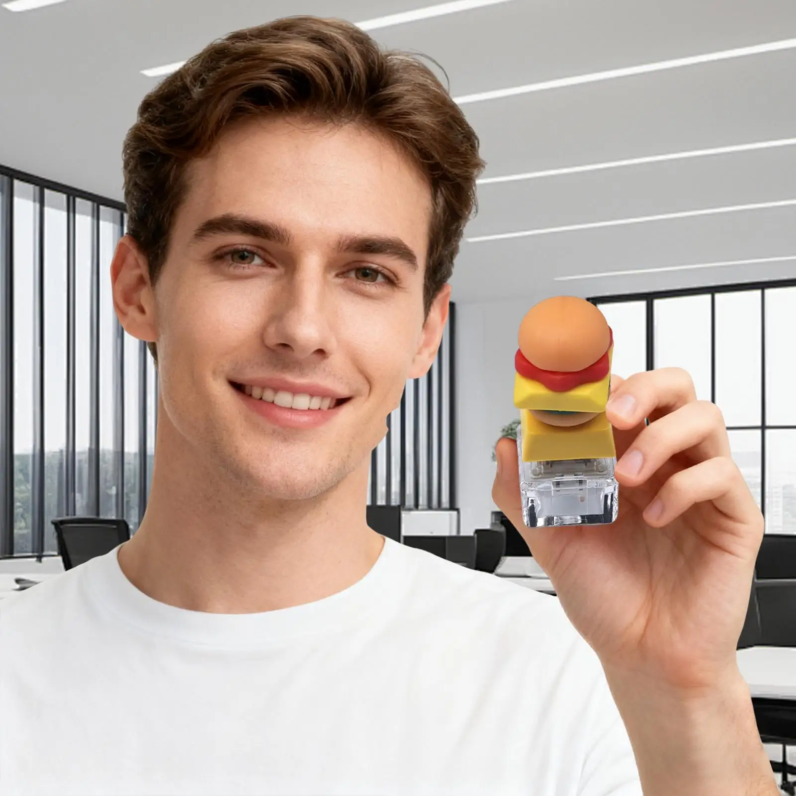 พวงกุญแจรูปอาหาร ดีไซน์น่ารัก รูปเบอร์เกอร์ สำหรับผู้ชาย ผู้หญิง เด็กชาย เด็กหญิง วัยรุ่น สามี