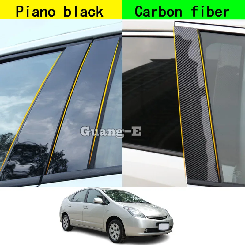 Car PC Material Pillar Post Cover Door Trim Window Molding Stickers Plate Accessories For Toyota Prius XW20 XW30 2005-2016