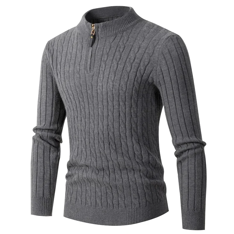 

New Winter Men's Sweater High Neck Pullover South Korea Fashion Retro Fashion Designer Luxury Knitted Long Sleeve Top