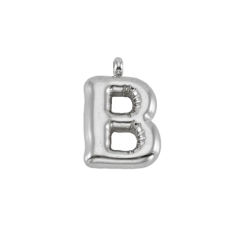 New style Bubble Letter Charms for Women Girls Dainty Alphabet Pendant Puffy Silver Color Jewelry Accessories for DIY Jewelry