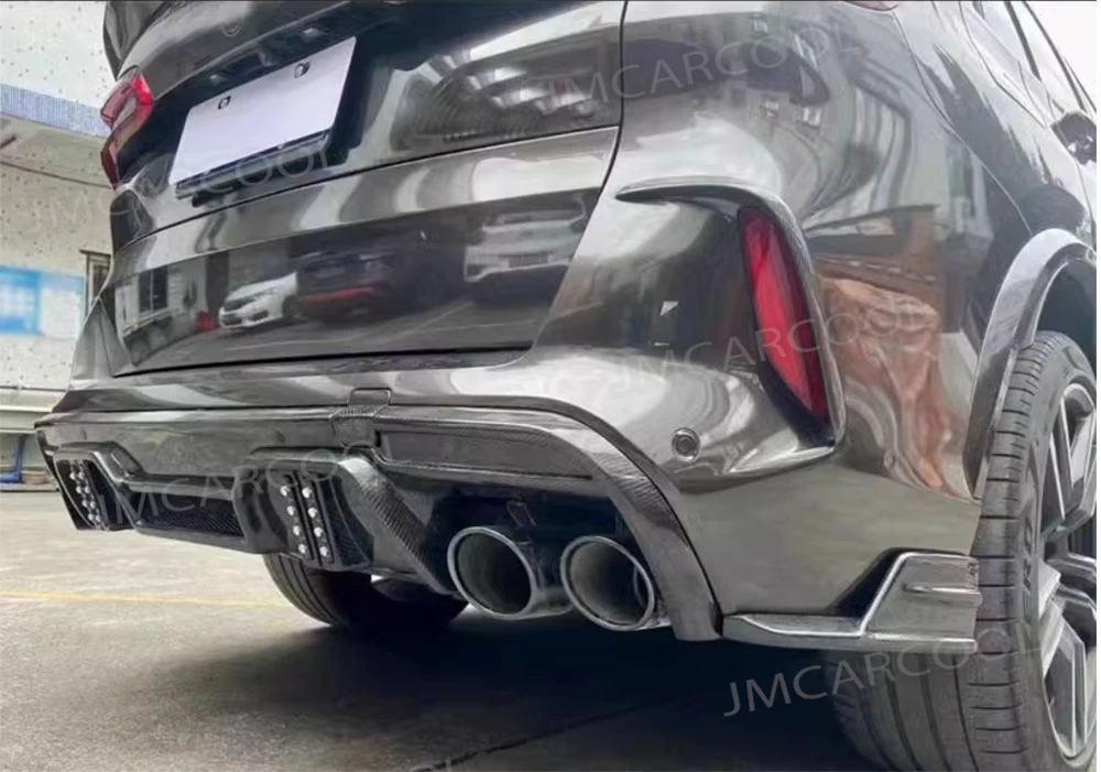 ألياف الكربون الحقيقية الناشر الخلفي الخائن الجانبية لسيارات BMW F95 X5M F96 X6M 2020 2021 2022 2023 2024 قطع غيار السيارات الخارجية ضبط السيارات