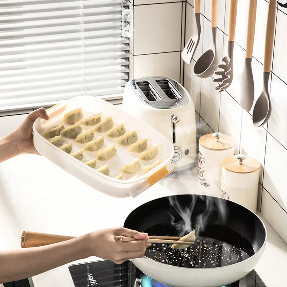 

Kitchen Refrigerator Dumpling Storage Box Three Layer Organizer Food Storage Crisper Container Refrigerator Organizer Crisper