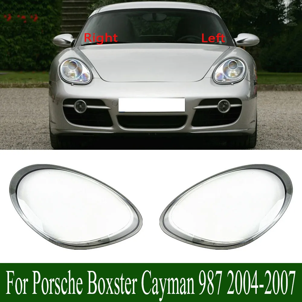 

For Porsche Boxster Cayman 987 2004-2007 Plexiglass Front Headlamp Transparent Lampshade Lamp Shell Masks Headlight Cover Lens