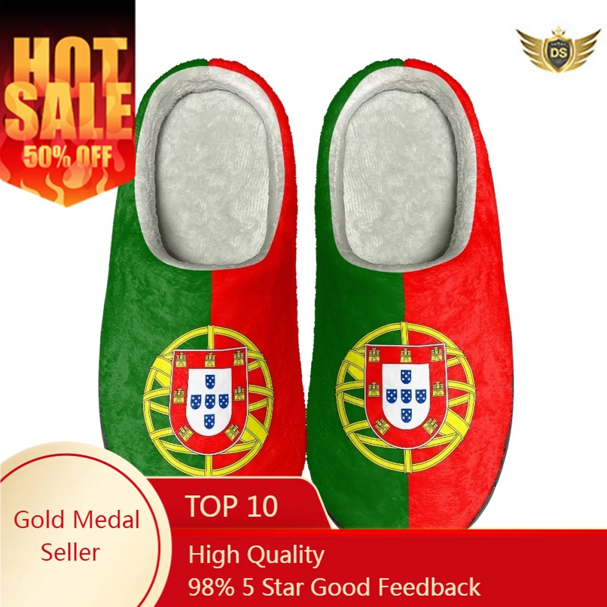 

Portugal Design Women's Cotton Slippers Versatile House Warm Footwear Autumn Winter Comfortable Slides Slippers Zapatos Mujer