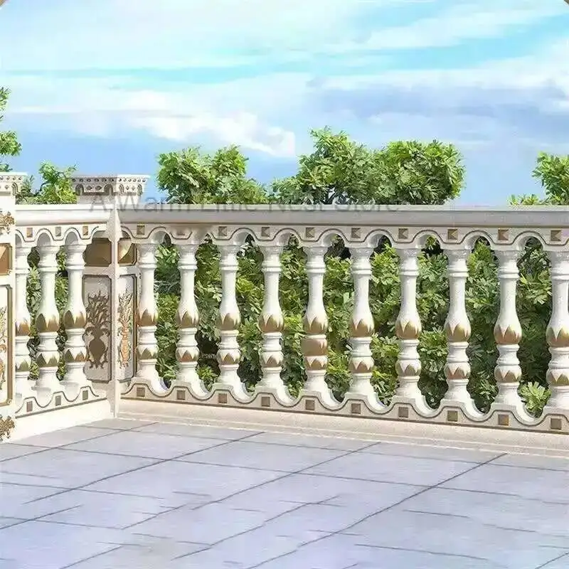 Cement 92cm Height Durable Plastic Roman Pillar Mold Cast-in-Place Vase Column European Villa Garden Balcony Rail Guardrail Mold