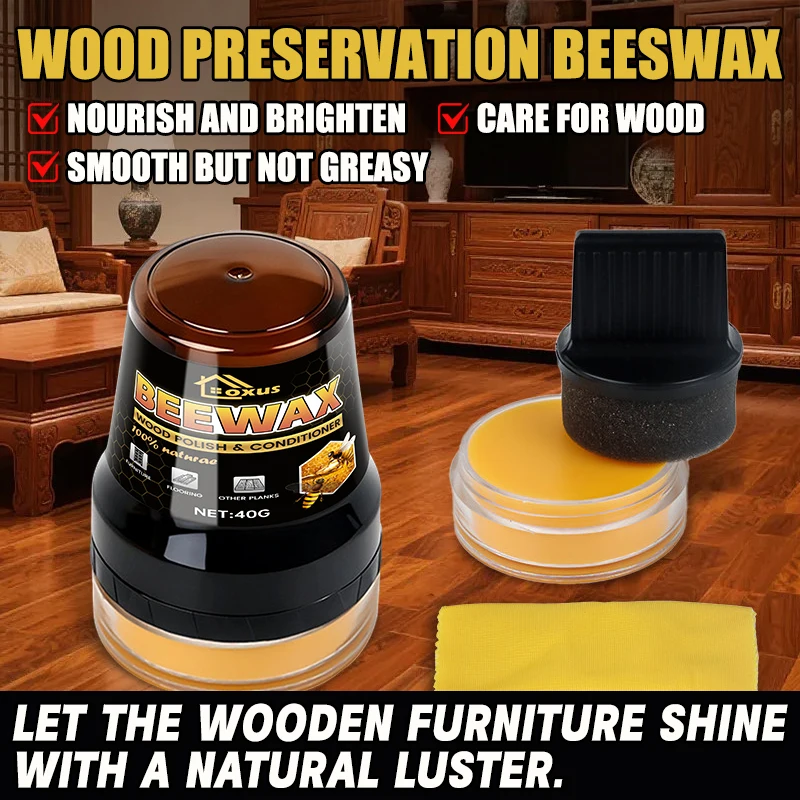 Furniture Polishing Beeswax Natural beeswax Wood Seasoning Beewax Wooden Floor Cleaning Maintenance Polished Brighten Care Wax
