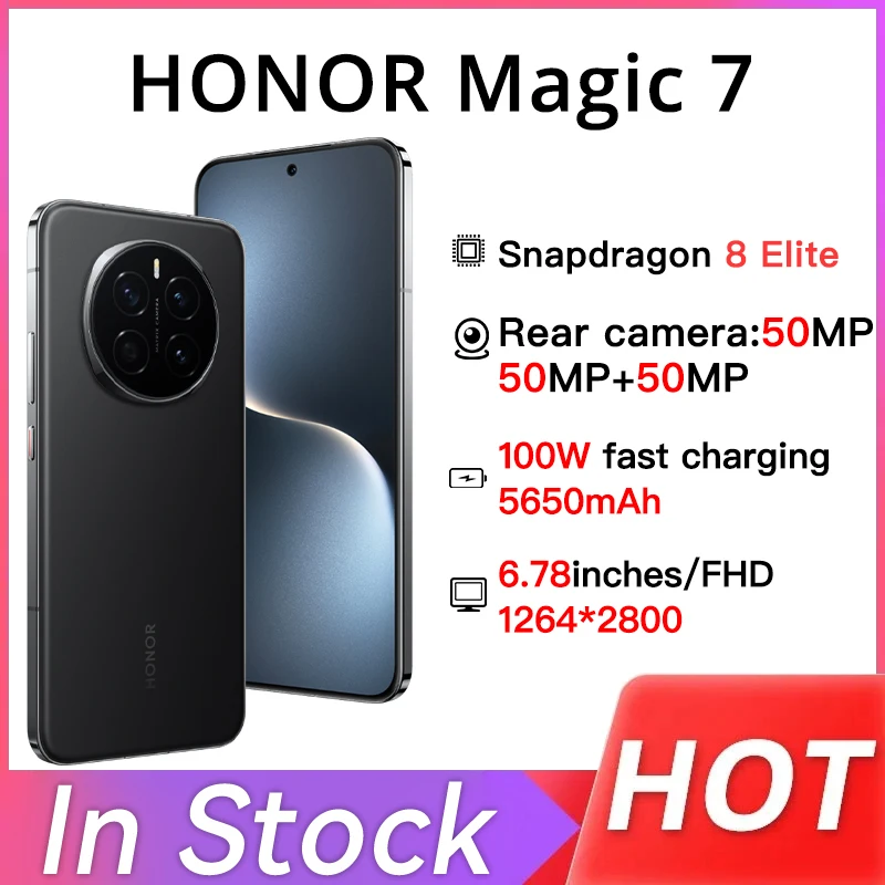 Original Honor Magic 7 Mobile Phone Snapdragon 8 Elite Android 15.0 OTA 6.78