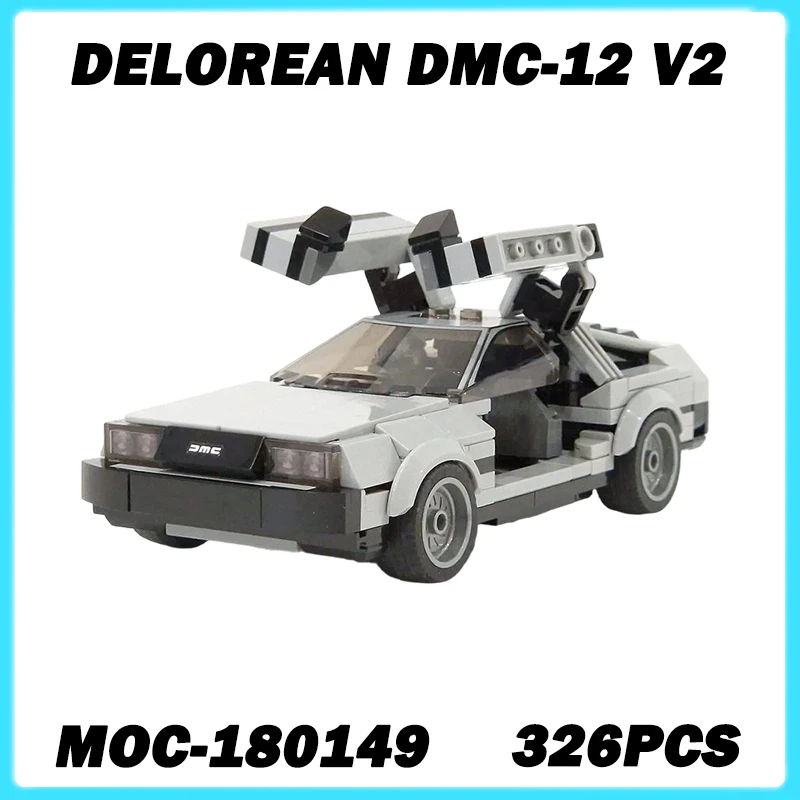 

326PCS MOC-180149 DeLorean DMC-12 V2 Time Machine Sports Car Model Building Blocks Bricks DIY Creative Assembly Toy Xmas Gift