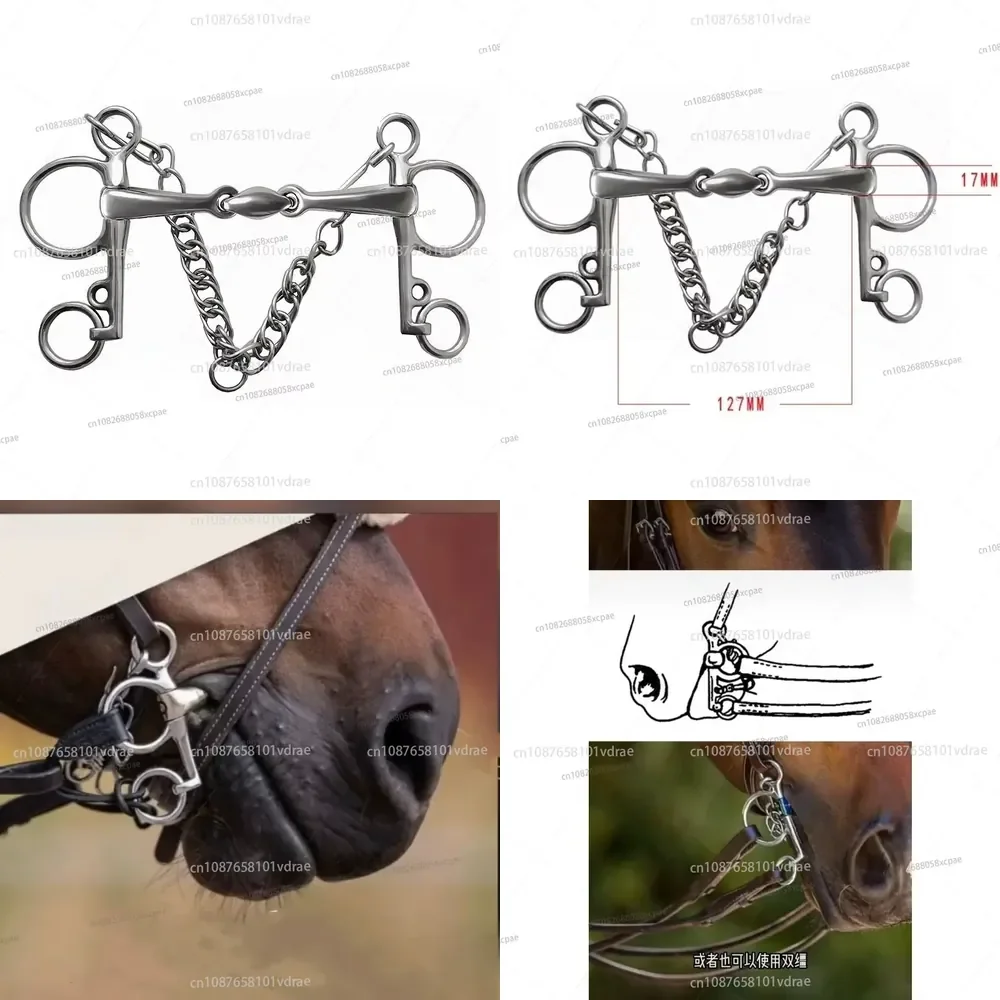 Stainless Steel Dance Bit, 3-Piece, 125mm/135mm Horse Bit, Equestrian Equipment
