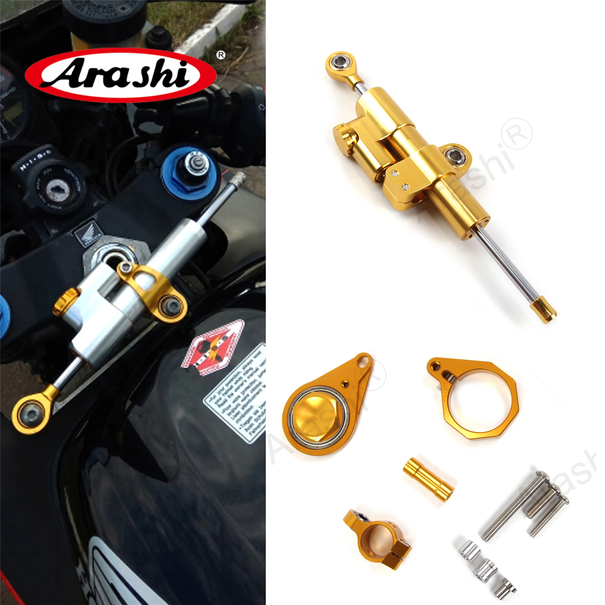 

Arashi GSXR 600 750 Steering Damper Stabilizer For SUZUKI GSXR600 GSXR750 2008 2009 2010 Mount Bracket Motor Accessories