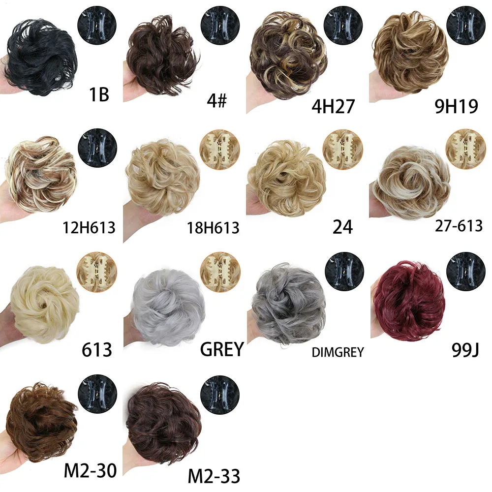 Syntetyczny klips z pazurem kok w Chignon kręcone włosy kawałek faliste kręcone włosy doczepiane kok Scrunchie treski dla kobiet