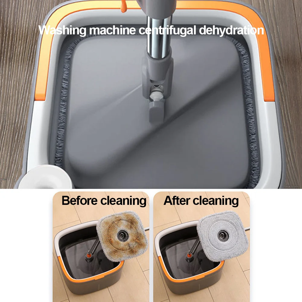 Practical Deep Cleaning Mop with Bucket Squeeze Floor Mop Hand-Free 360 Rotatable Adjustable for Home Wall Car Kitchen