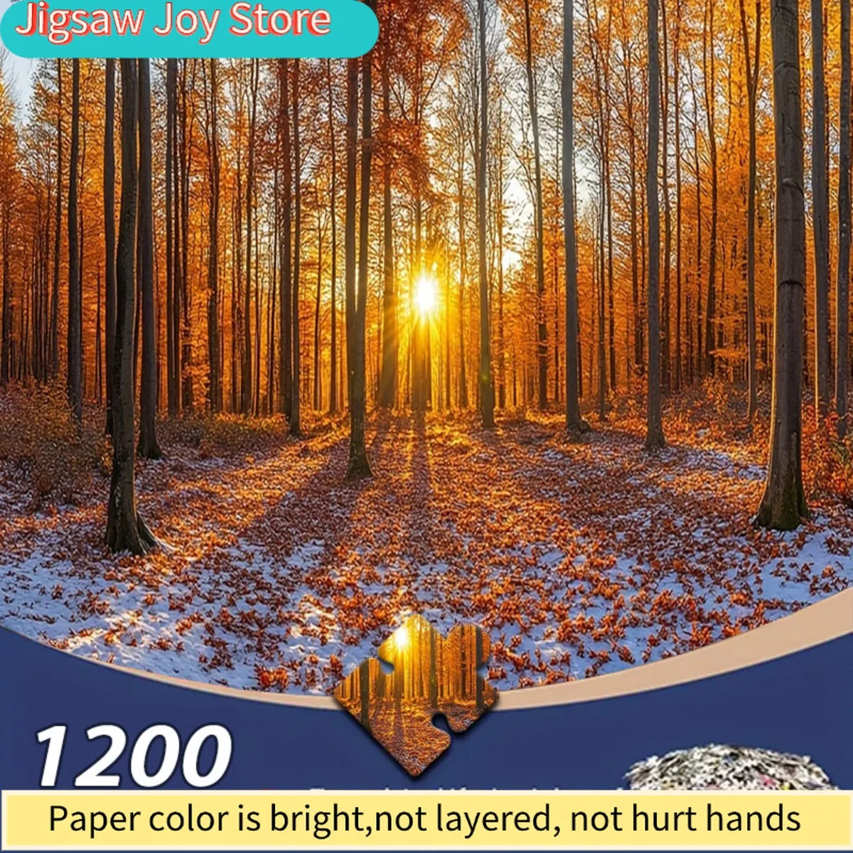 

Пазл из 1200 деталей с изображением лесного заката размером 23,62 x 31,5 дюйма, идеально подходит для украшения вашей гостиной. Изготовлено из