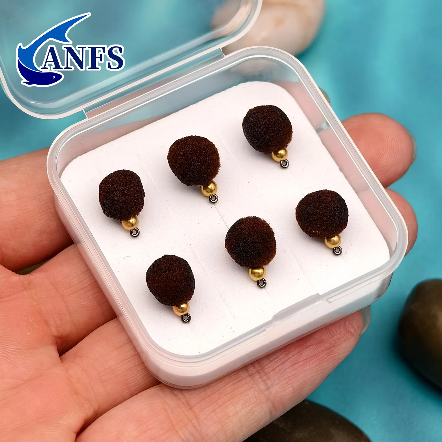 ANFS 6 قطع من ذباب البيض مع صندوق تخزين مثالي لسمك السلور وسمك السلور وسمك السلمون المرقط هدية مذهلة للصياد