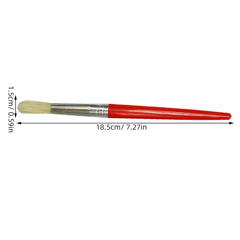 4Pcs Paint Brush Set Plastic Handle Metal Tube Bristle Head for Painting Practice Watercolor Drawing Art Craft