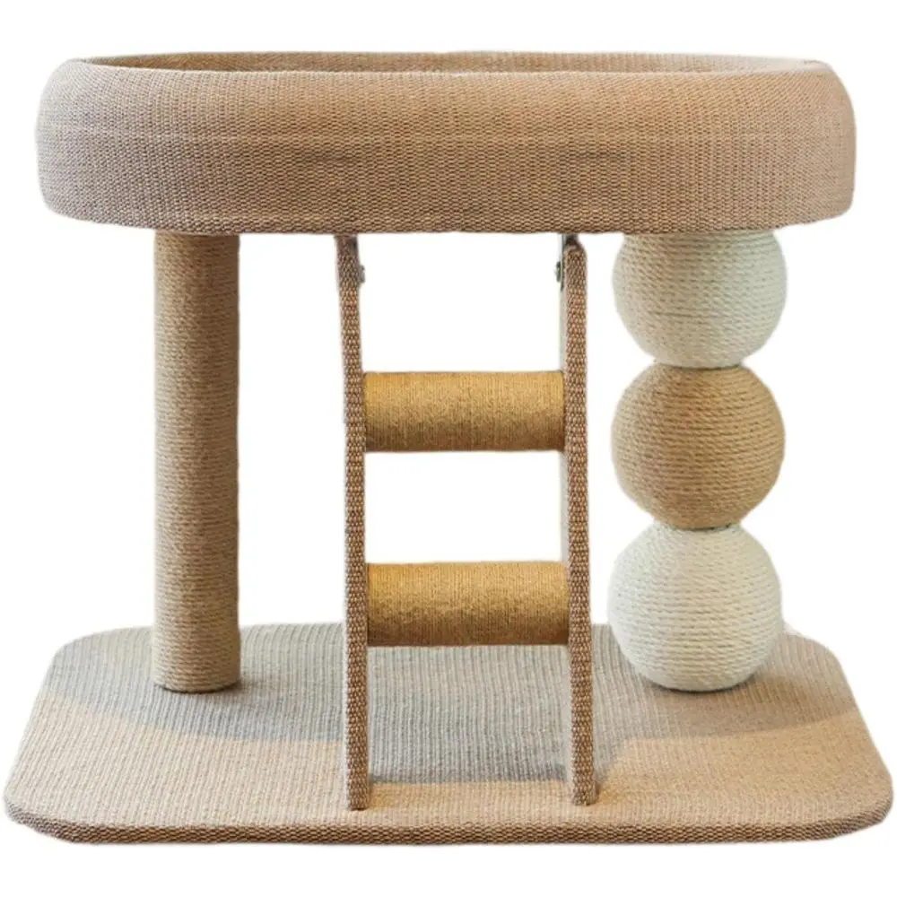 

Двухуровневый кошачий дерево-домик с сизалевым стволом для когтетрещения и интерактивной зоной отдыха