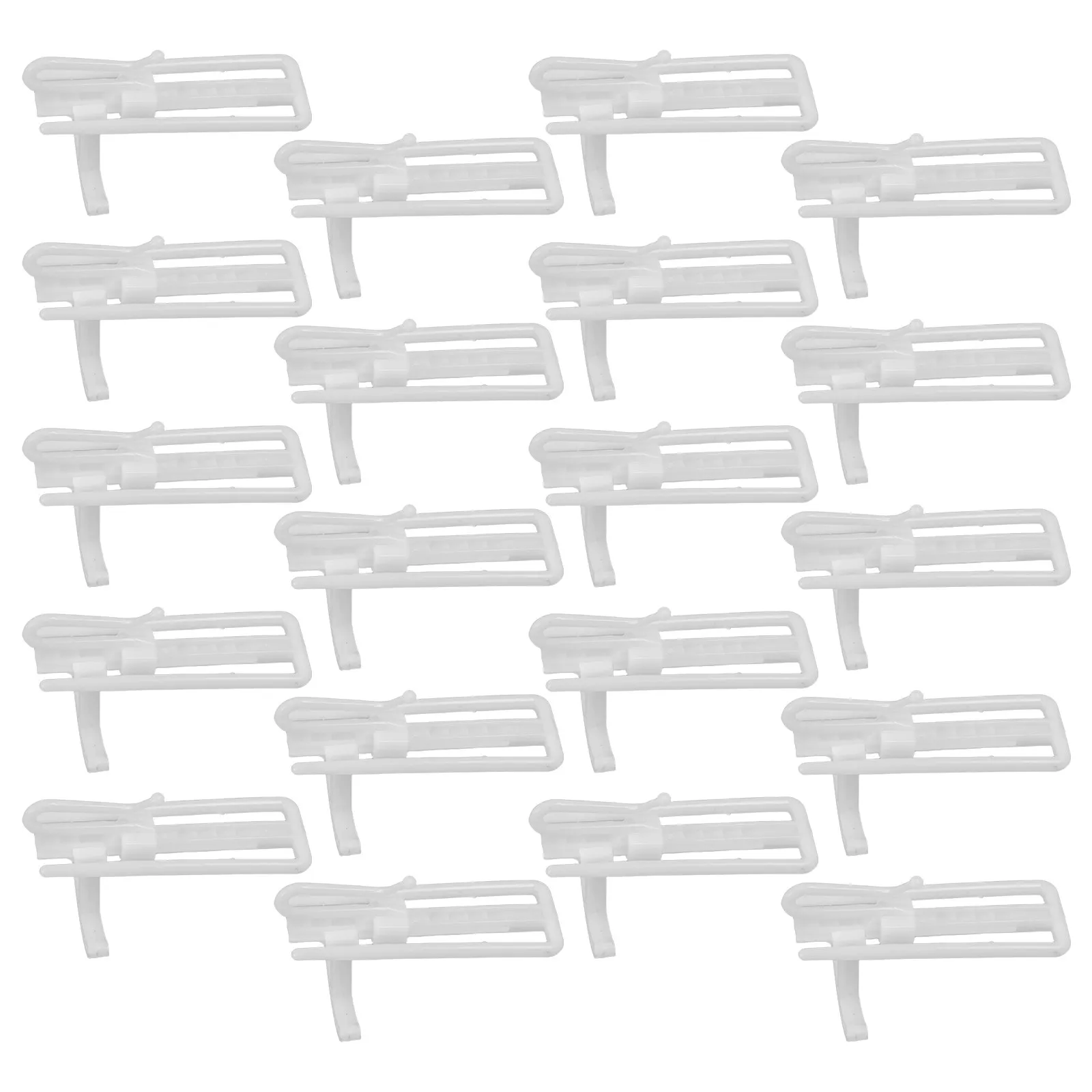 20Pcs Adjustable Plastic Curtain Hooks White Minimalist Pleated Curtain Hooks Flexible Height Adjustment for Bedroom Living Room