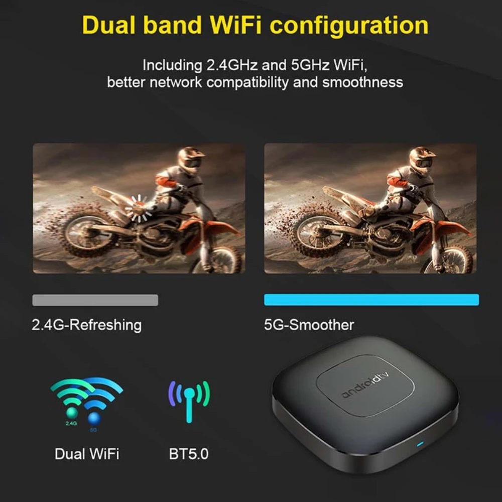 Versión global Reproductor multimedia inteligente con transmisión por secuencias TV Box AllwinnerH313 Android 14 Wifi 2,4G y 5G 4K Mortal T1 Bluetooth Asistente de Google