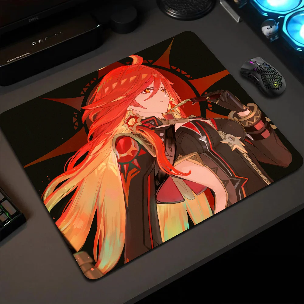 Mavuika Genshin Impact Mousepad Small LockEdge Mouse Pad For Gamers Computer Desk Pad Anti-slip Rubber