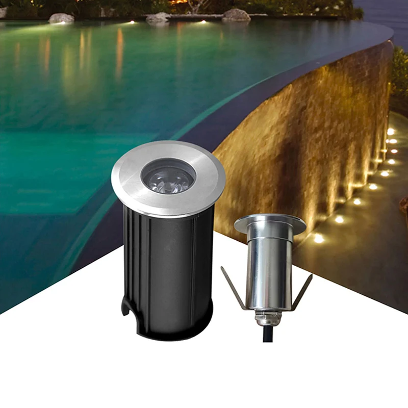 

1w Stainless Steel Led Underground light Underwater Lights Deck Outdoor IP68 Wall Lamp Lawn Garden Lightting