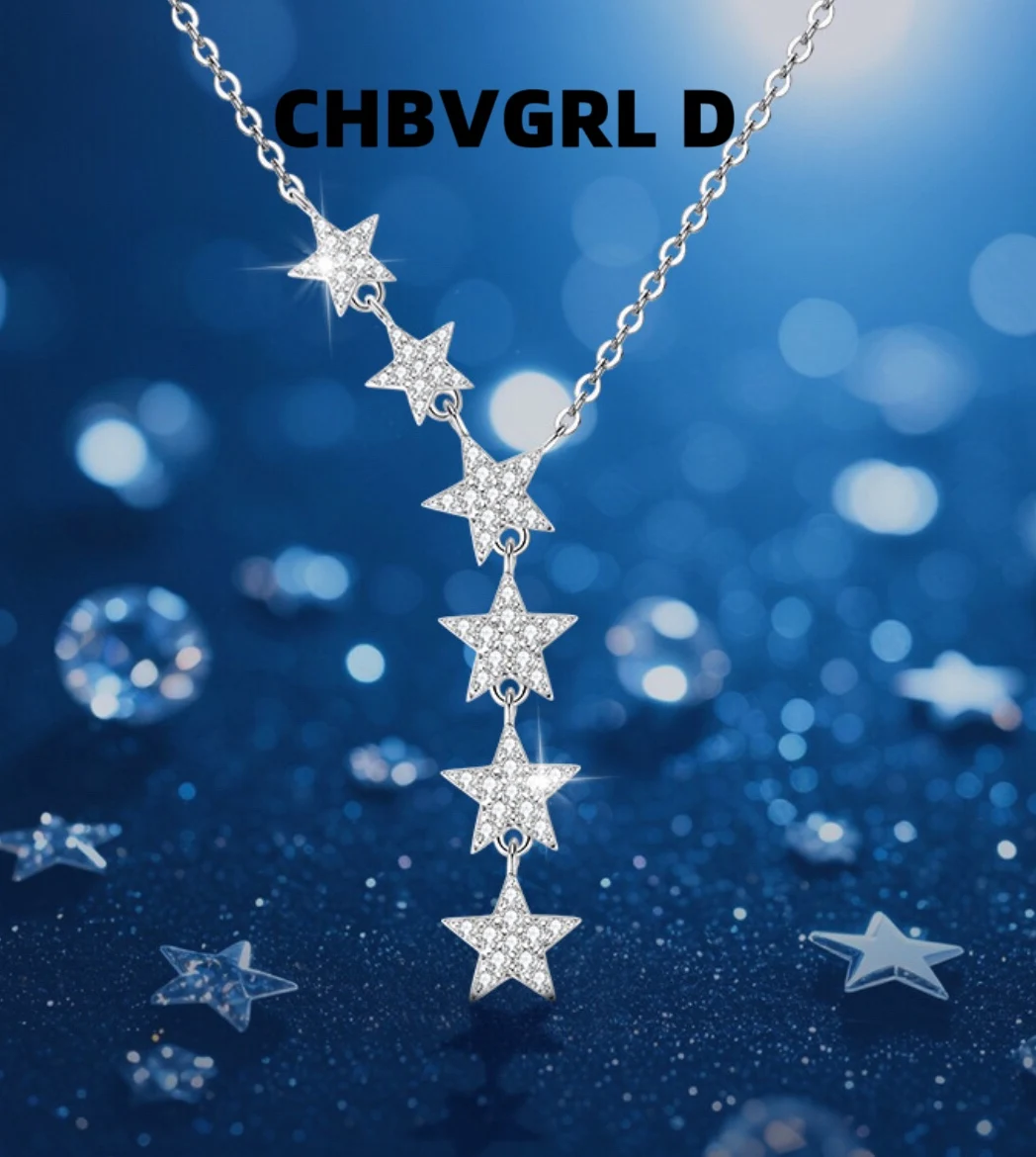 

[Star] Moissanite star pendant necklace s 925 silver necklace hot sale luxury, suitable as a gift for girlfriend