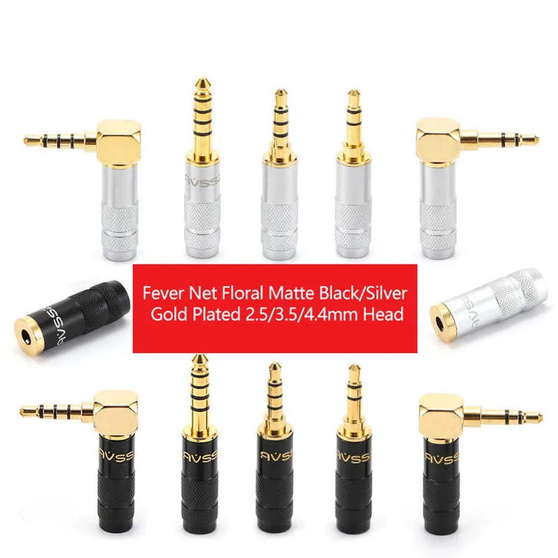 

2.5/3.5MM Gold Plated Audio Plug 3 Section 4 Level Stereo Headsets Headsets Welding Plug DIYElbow 90 Degrees L Straight 4.4M