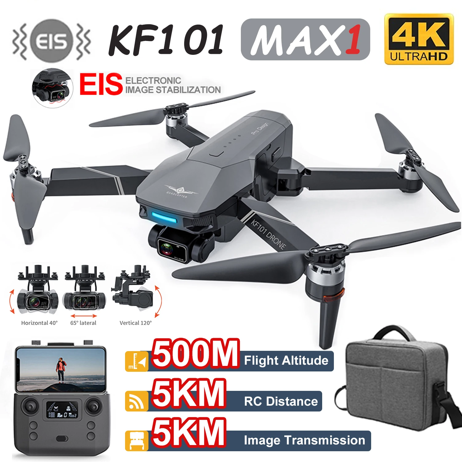 

KF101 Max GPS Drone 4k Profesional HD EIS Camera Anti-Shake 5G Wifi 3-Axis Gimbal Aerial Photography Brushless Foldable Quadcop