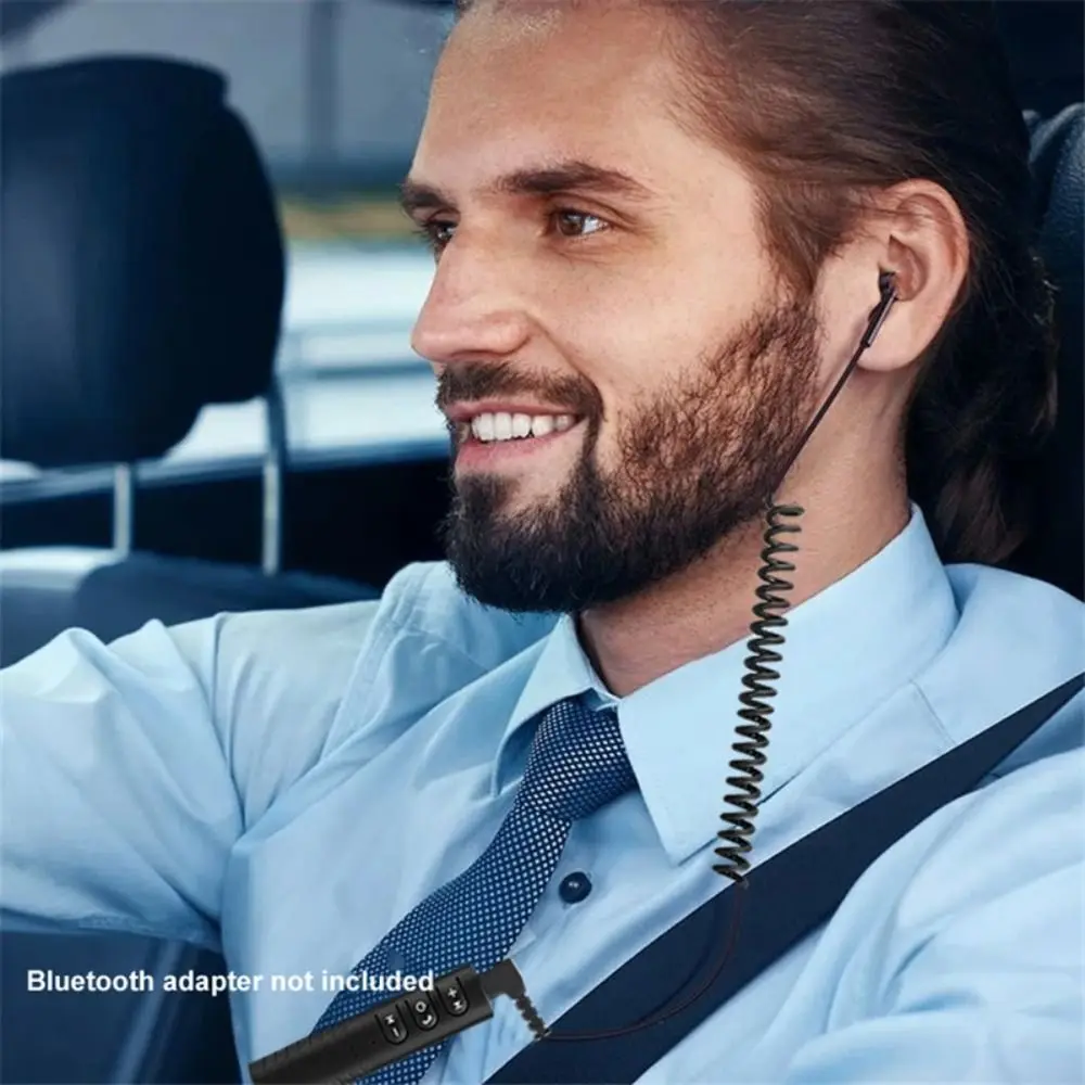 

In Ear Single Side Earphone Heavy Bass Wired Headset 3.5mm Spring Earphones Lightweight Noise-canceling Single Headphones