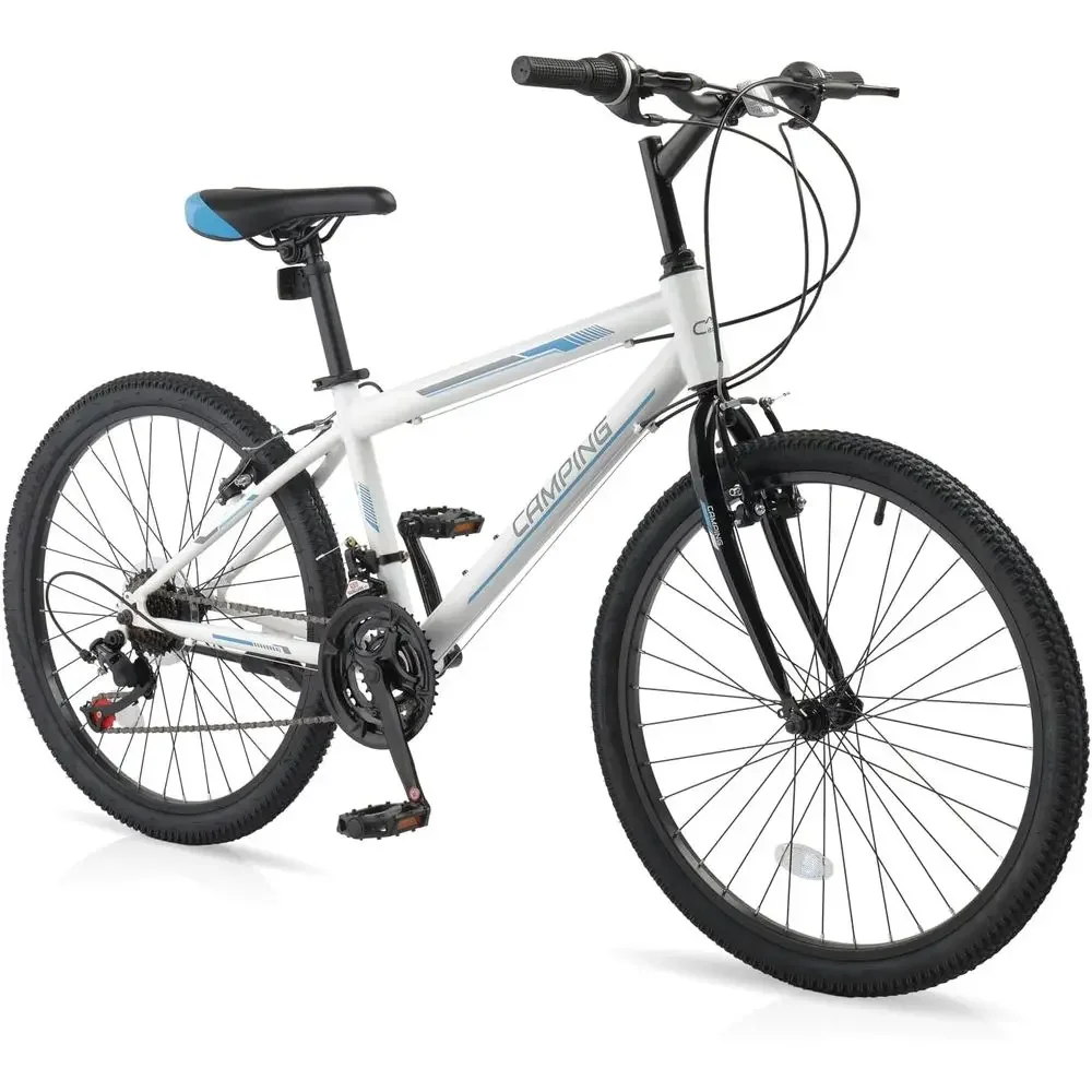 

24/26 Inch Adult Mountain Bike with 7/21-Speed, Steel Frame, Front Suspension, Smooth Shifting, Easy Assembly, Stylish for Men &