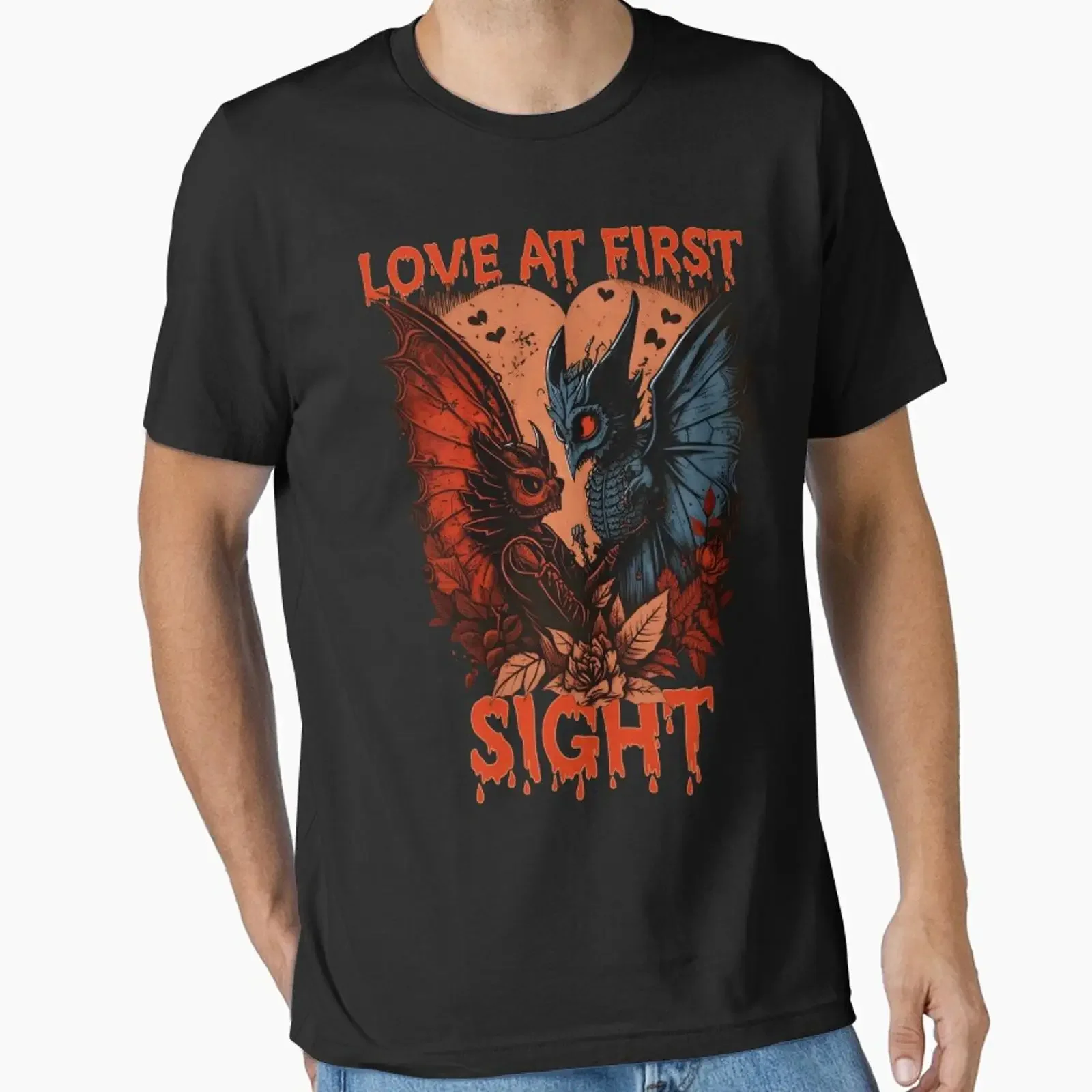 Love at first sight designed and sold by SidTastic vintage Washed Top For Everyday Wear Breathable designer clothes homme