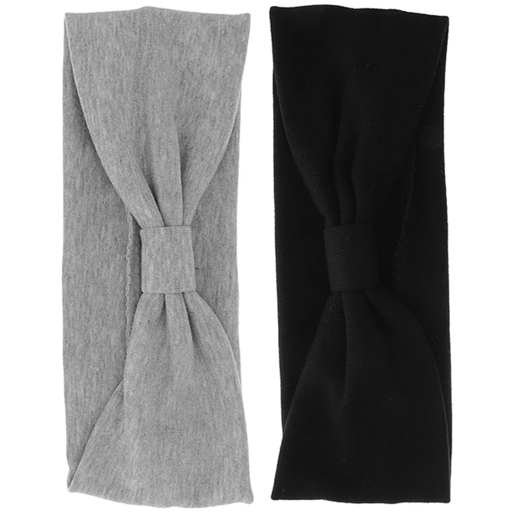 

2Pcs Knotted Headb Elastic Cotton Yoga Headdress Sweatb s Women Unisex Wide Breathable Absorbent Fitness Running Portable Hair