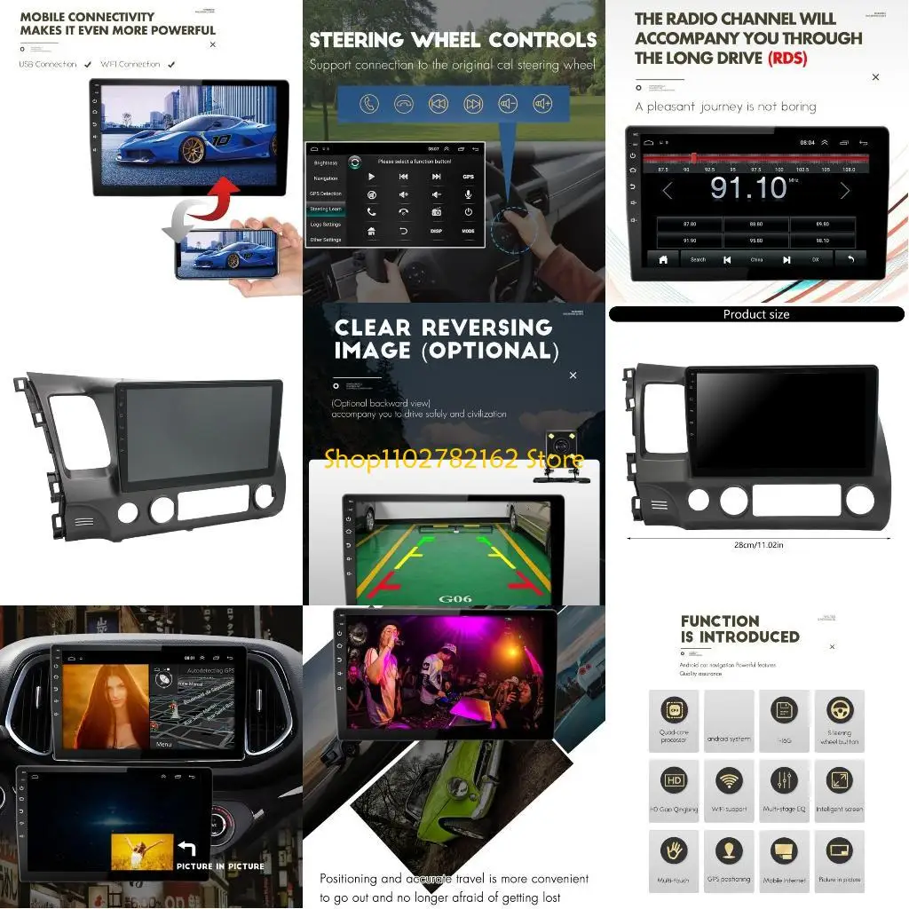 

547B Multimedia Navigation Stereo 10.2 Inch Car Entertainment Systems Dashboard Radio With Touch Screens, and Streaming Media